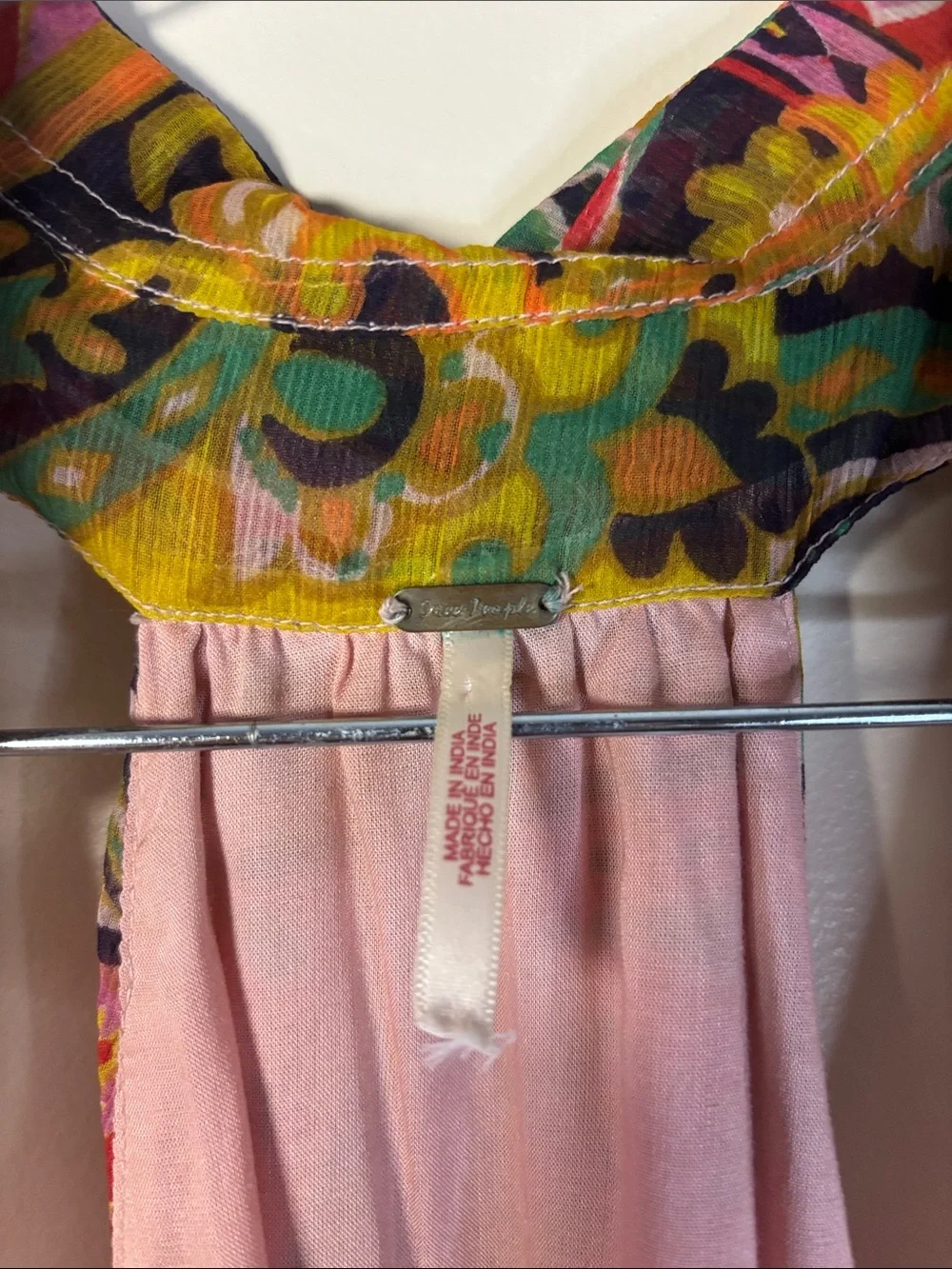 Free People Multicolor Paisley Halter Tank Top - Pink, Green & Yellow